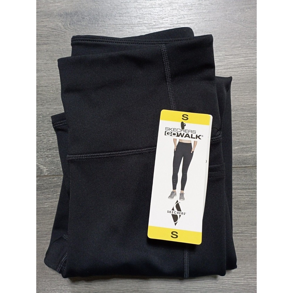 Skechers GOwalk GOstretch Luxe Leggings Womens Small Black High Waisted Ankle